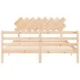 Bed frame with solid wood headboard 160x200 cm by vidaXL, Beds and slatted bases - Ref: Foro24-3195296, Price: 136,34 €, Disc...