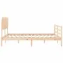 Bed frame with solid wood headboard 160x200 cm by vidaXL, Beds and slatted bases - Ref: Foro24-3195296, Price: 136,34 €, Disc...