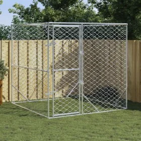 Zwinger für den Außenbereich Stahl verzinkt silber 2x2x2 m von vidaXL, Hundehütten und Zäune - Ref: Foro24-153674, Preis: 144...