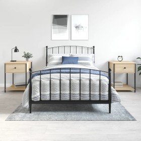 Mesitas noche 2 uds madera ingeniería roble Sonoma 44x45x58 cm de vidaXL, Mesitas de noche - Ref: Foro24-825846, Precio: 72,2...