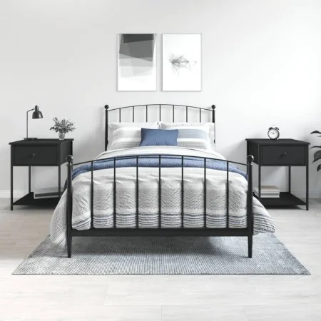 Mesitas de noche 2 uds madera de ingeniería negro 44x45x58 cm de vidaXL, Mesitas de noche - Ref: Foro24-825844, Precio: 73,41...