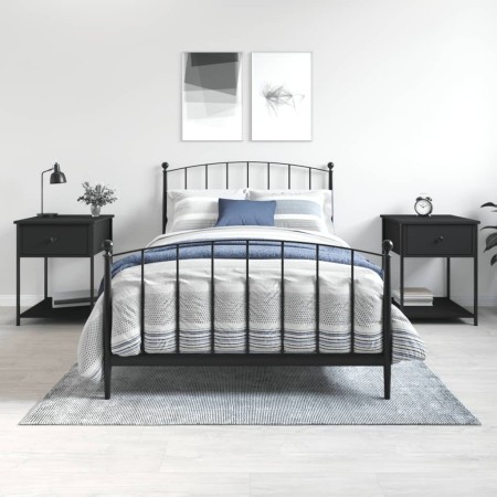 Nightstands 2 pcs engineered wood black 44x45x58 cm by vidaXL, Nightstands - Ref: Foro24-825844, Price: 74,32 €, Discount: %