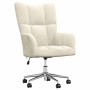 Sillón de relax de terciopelo color blanco crema