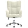 Sillón de relax de terciopelo color blanco crema