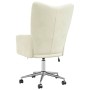 Sillón de relax de terciopelo color blanco crema