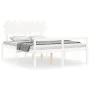 Cama matrimonio personas mayores cabecero madera maciza blanco de vidaXL, Camas y somieres - Ref: Foro24-3195552, Precio: 175...