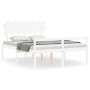 Doppelbett für Senioren mit weißem Massivholz-Kopfteil von vidaXL, Betten und Lattenroste - Ref: Foro24-3195552, Preis: 177,5...