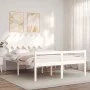 Doppelbett für Senioren mit weißem Massivholz-Kopfteil von vidaXL, Betten und Lattenroste - Ref: Foro24-3195552, Preis: 175,3...