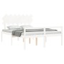 Cama matrimonio personas mayores cabecero madera maciza blanco de vidaXL, Camas y somieres - Ref: Foro24-3195552, Precio: 177...