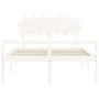 Doppelbett für Senioren mit weißem Massivholz-Kopfteil von vidaXL, Betten und Lattenroste - Ref: Foro24-3195552, Preis: 175,3...