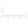 Doppelbett für Senioren mit weißem Massivholz-Kopfteil von vidaXL, Betten und Lattenroste - Ref: Foro24-3195552, Preis: 177,5...