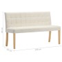 Cremefarbene Samtbank 140 cm von vidaXL, Bänke für Hallen und Lager - Ref: Foro24-288577, Preis: 259,50 €, Rabatt: %