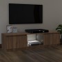 TV-Schrank mit LED-Leuchten Eiche braun 140x40x35,5 cm von vidaXL, TV-Möbel - Ref: Foro24-822683, Preis: 89,30 €, Rabatt: %