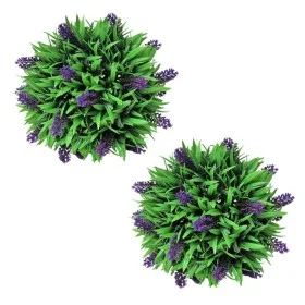 Set of 2 artificial boxwood balls with lavender 28 cm by vidaXL, artificial flora - Ref: Foro24-41623, Price: 35,42 €, Discou...
