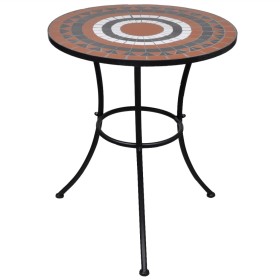 Terracotta and white mosaic terrace bistro table, 60 cm. by vidaXL, Garden tables - Ref: Foro24-41534, Price: 85,53 €, Discou...