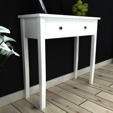 Dressing table console table with two white drawers by vidaXL, Side tables - Ref: Foro24-241145, Price: 124,15 €, Discount: %