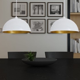 Deckenleuchte 2 Stück weiß halbkugelförmig höhenverstellbar von vidaXL, Lampen - Ref: Foro24-241114, Preis: 59,56 €, Rabatt: %