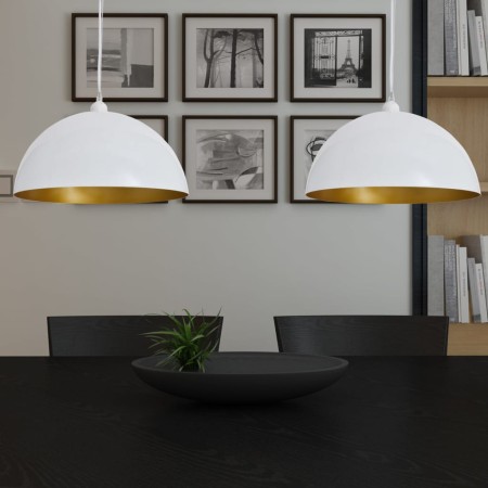 Ceiling lamp 2 pcs white hemispherical adjustable height by vidaXL, Lamps - Ref: Foro24-241114, Price: 59,56 €, Discount: %