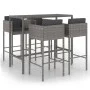 5-teiliges Garten-Barmöbel-Set und graue synthetische Rattankissen von vidaXL, Gartensets - Ref: Foro24-3094794, Preis: 418,1...