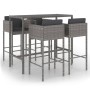 5-teiliges Garten-Barmöbel-Set und graue synthetische Rattankissen von vidaXL, Gartensets - Ref: Foro24-3094794, Preis: 423,2...