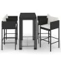5-piece garden bar furniture set and black synthetic rattan cushions by vidaXL, Garden sets - Ref: Foro24-3094784, Price: 452...