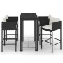 5-teiliges Garten-Barmöbel-Set und schwarze synthetische Rattankissen von vidaXL, Gartensets - Ref: Foro24-3094784, Preis: 46...