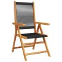 Set de comedor jardín 7 pzas polipropileno madera maciza negro