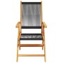 Set de comedor jardín 7 pzas polipropileno madera maciza negro