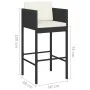 5-piece garden bar furniture set and black synthetic rattan cushions by vidaXL, Garden sets - Ref: Foro24-3094784, Price: 452...