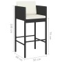 5-teiliges Garten-Barmöbel-Set und schwarze synthetische Rattankissen von vidaXL, Gartensets - Ref: Foro24-3094784, Preis: 46...