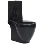 Inodoro redondo de cerámica flujo hacia abajo negro de vidaXL, Baños - Ref: Foro24-3059889, Precio: 255,66 €, Descuento: %
