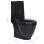 Inodoro redondo de cerámica flujo hacia abajo negro de vidaXL, Baños - Ref: Foro24-3059889, Precio: 255,66 €, Descuento: %