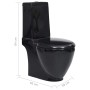 Schwarze Keramik-Rundtoilette mit Abfluss von vidaXL, Badezimmer - Ref: Foro24-3059889, Preis: 267,74 €, Rabatt: %