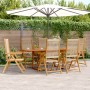Set de comedor jardín 7 pzas polipropileno madera maciza beige