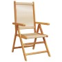 Set de comedor jardín 7 pzas polipropileno madera maciza beige