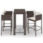 5-teiliges Gartenbar-Set und Kissen aus synthetischem Rattan braun von vidaXL, Gartensets - Ref: Foro24-3094783, Preis: 426,9...