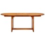 Set de comedor jardín 7 pzas polipropileno madera maciza beige