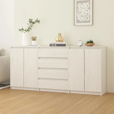 Auxiliary cabinet, 3 units, solid white pine wood by vidaXL, Sideboards - Ref: Foro24-3094813, Price: 300,21 €, Discount: %