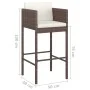 Garden bar set 5 pieces with brown synthetic rattan cushions by vidaXL, Garden sets - Ref: Foro24-3094783, Price: 421,50 €, D...