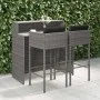 3-teiliges Garten-Barmöbel-Set und graue synthetische Rattankissen von vidaXL, Gartensets - Ref: Foro24-3094808, Preis: 347,6...