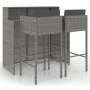 3-teiliges Garten-Barmöbel-Set und graue synthetische Rattankissen von vidaXL, Gartensets - Ref: Foro24-3094808, Preis: 347,6...