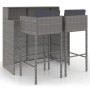 3-teiliges Garten-Barmöbel-Set und graue synthetische Rattankissen von vidaXL, Gartensets - Ref: Foro24-3094808, Preis: 353,1...