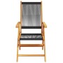 Set de comedor jardín 7 pzas polipropileno madera maciza negro