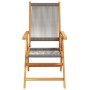 Set de comedor jardín 7 pzas polipropileno madera maciza gris