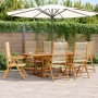 Set de comedor jardín 7 pzas polipropileno madera maciza beige
