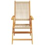 Set de comedor jardín 7 pzas polipropileno madera maciza beige