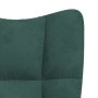 Sillón de relax de terciopelo verde oscuro