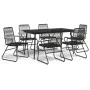7-piece black PVC rattan garden dining set by vidaXL, Garden sets - Ref: Foro24-3060270, Price: 491,28 €, Discount: %