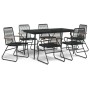 7-teiliges Garten-Essset Rattan PVC schwarz von vidaXL, Gartensets - Ref: Foro24-3060270, Preis: 497,88 €, Rabatt: %