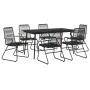 7-piece black PVC rattan garden dining set by vidaXL, Garden sets - Ref: Foro24-3060270, Price: 491,28 €, Discount: %